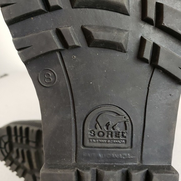 Sorel Womens Black Faux Fur Mid Calf Lace Up Round Toe Winter Boots Size 8 - Picture 9 of 9